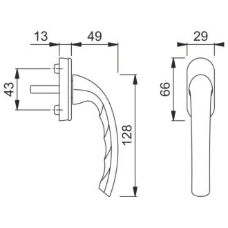 Hoppe Fenstergriff Tokyo F9 Alu-Stahl